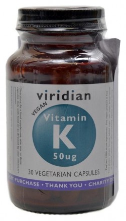 Viridiannutrition Vitamin K 50ug 30 kapslí