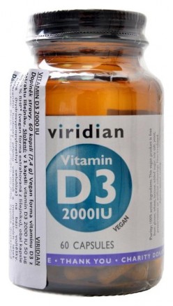 Viridiannutrition Vitamin D3 2000iu 60 kapslí