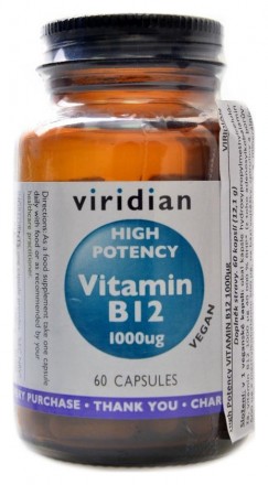 Viridiannutrition High Potency Vitamin B12 1000ug 60 kapslí