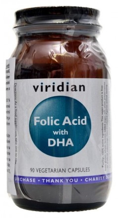 Viridiannutrition Folic acid with DHA 90 kapslí