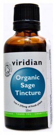 Viridiannutrition Sage Tincture 50ml Organic Šalvěj lékařská