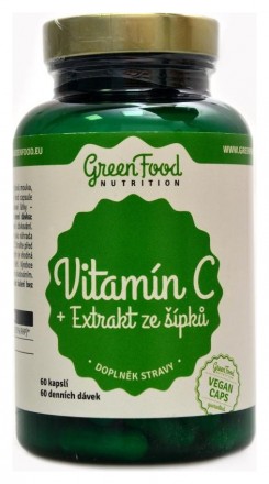 GreenFood nutrition Vitamín C 500mg rose hips extract 60 kapslí