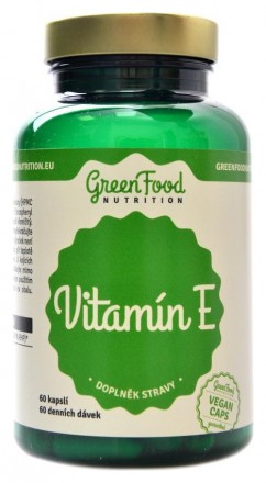 GreenFood nutrition Vitamín E 60 kapslí
