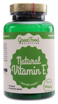 GreenFood nutrition Natural vitamín E 60 kapslí