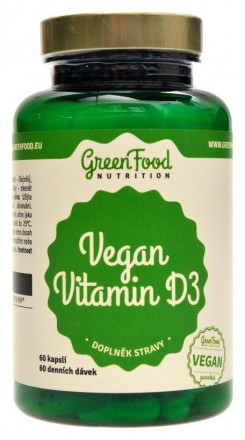 GreenFood nutrition Vegan vitamín D3 60 kapslí