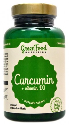 GreenFood nutrition Curcumin + vitamin D3 60 kapslí