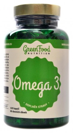 GreenFood nutrition Omega 3 + vitamín E 120 kapslí
