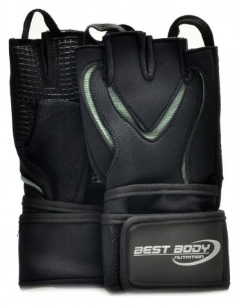 Best body nutrition Fitness rukavice Top grip šedé
