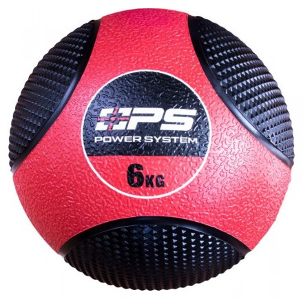 Power System Medicinální míč medicine ball 6KG - 4136 červeno černý
