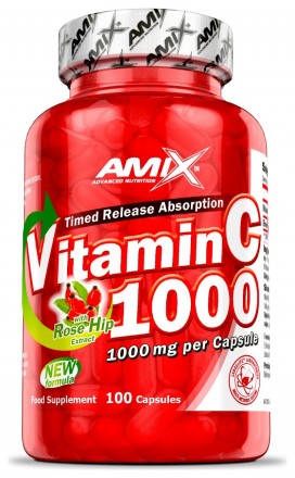 Amix C vitamin + rose hips 1000mg 100 kapslí