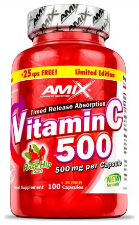 Amix Vitamín C se šípkem 125 kapslí 500 mg