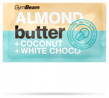 GymBeam Vzorek Mandlové máslo s kokosem a bílou čokoládou 30 g