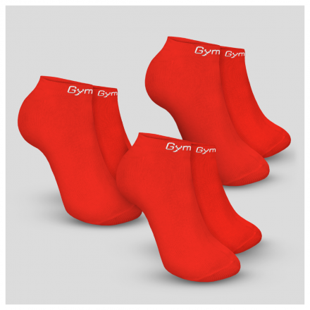 GymBeam Ponožky Ankle Socks 3Pack Hot Red 