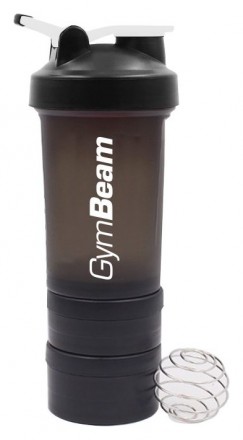 GymBeam Vícedílný šejkr Blend Bottle Black White 1430 g