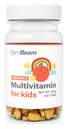 GymBeam Multivitamín, tablety na cucání pro děti 120 tbl