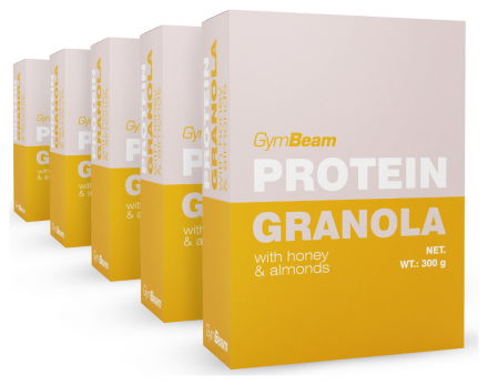 GymBeam Proteinová granola s medem a mandlemi 5 x 300 g