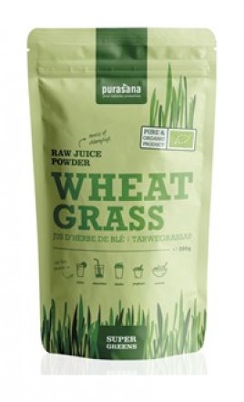 Purasana Wheat Grass Raw Juice Powder BIO 200g (Zelená pšenice)
