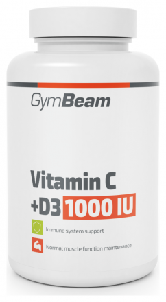GymBeam Vitamín C + D3 1000 IU 90 tbl